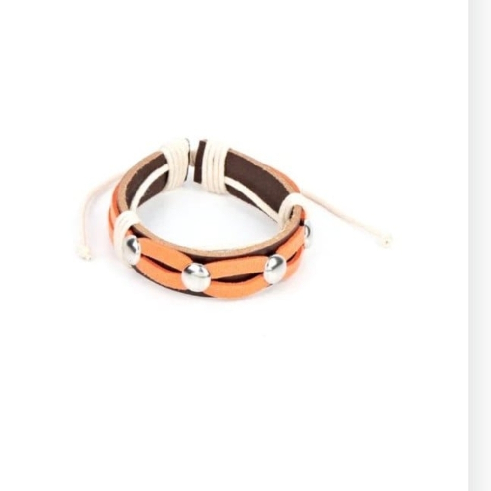 Paparazzi Orange and Brown Bracelet Ready to Ride Yellow Urban Suede Fashion